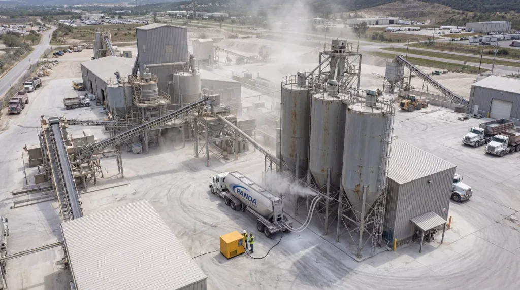 air compressor in concrete mixing plant